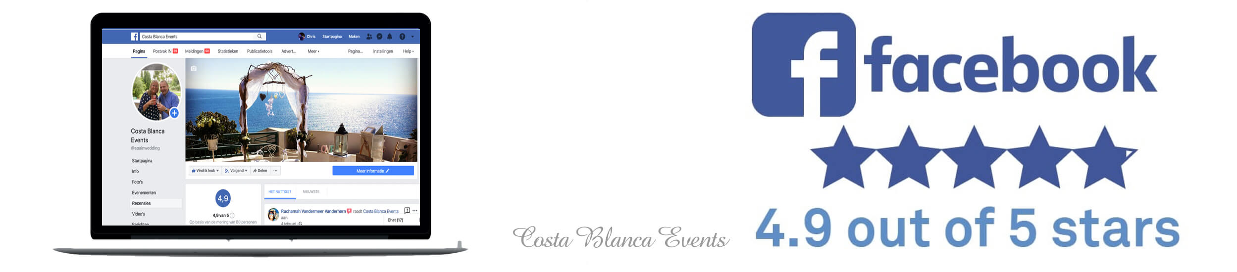 Destination wedding planner reviews for Costa Blanca Events on facebook